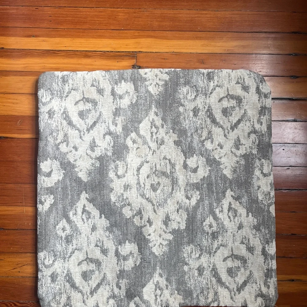 Gray and Cream Ikat Patterned Throw Pillow Covers (2) 24x24" - Picture 2 of 4